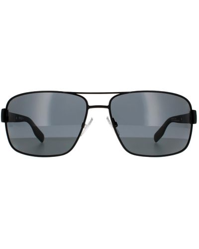 BOSS Wrap Matt Black Grey Polarized Sunglasses