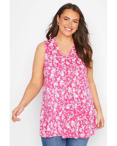 Yours Plus Size Swing Vest Top - Pink