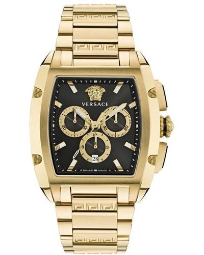 Versace Dominus Gold And Black Chronograph Watch Ve6h00523 - Metallic