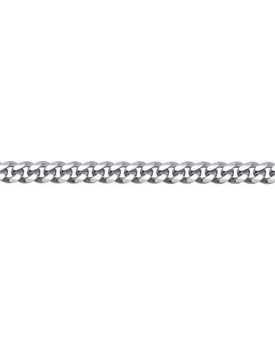 Jewelco London Silver Domed Curb Cuban 4.8mm Chain Bracelet 8.5 Inch 21cm - Acn021b - White