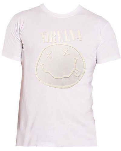Nirvana Smiley Cotton Hi-build T-shirt - White