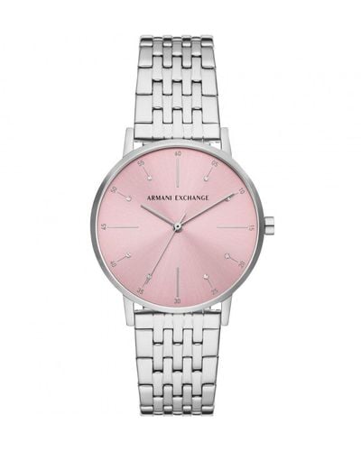 Armani Exchange Stainless Steel Fashion Analogue Quartz Watch - Ax5591 - Pink