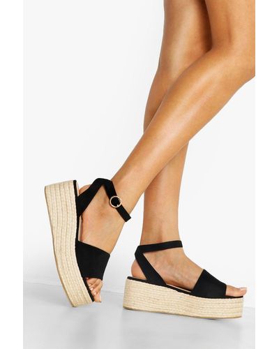 Boohoo Wide Fit 2 Part Flatforms - Natural