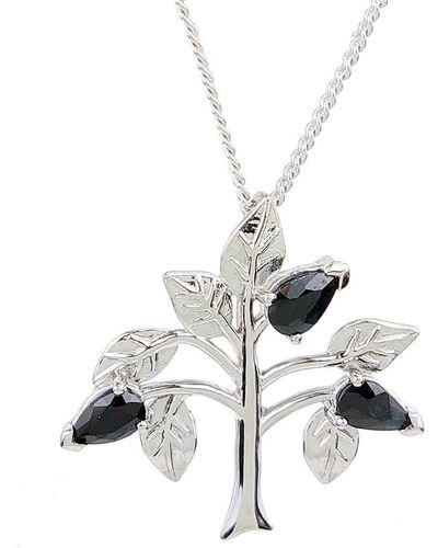 Ojewellery Sapphire Tree Of Life Pendant Necklace - Metallic