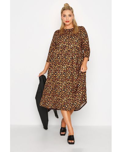 Yours Smock Dress - Brown