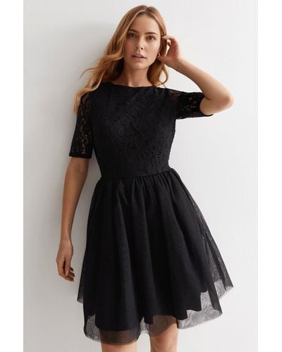 Cutie London Black Lace Open Back Mini Dress