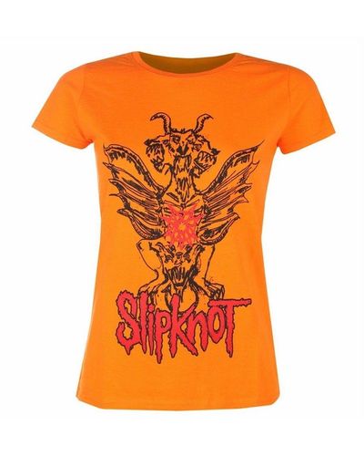 Slipknot Winged Devil Cotton T-shirt - Orange