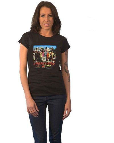 Beatles The Sgt Pepper Skinny Fit T Shirt - Black