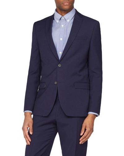 Ben Sherman Structure Slim Fit Suit Jacket - Blue