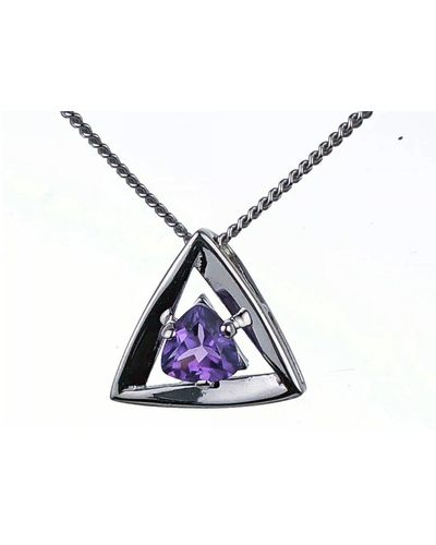 Ojewellery Amethyst Triangle Necklace - Blue