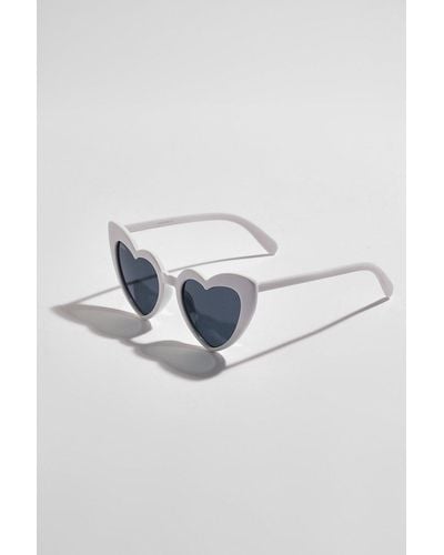 Boohoo Bride Heart Cat Eye Sunglasses - Blue