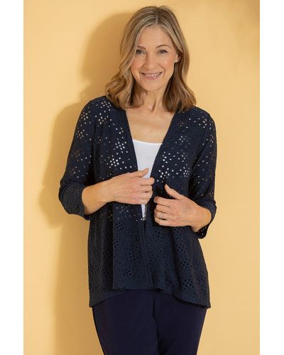 Anna Rose Jersey Eyelet Jersey Cover Up - Blue