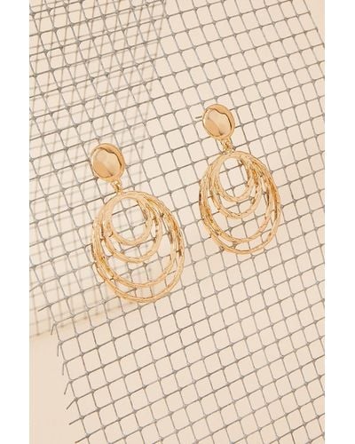 Accessorize Textured Concentric Circle Statement Earrings - Natural