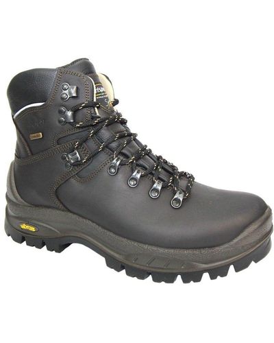 Grisport Crusader Waxy Leather Wide Walking Boots - Grey