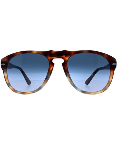 Persol Aviator Tortoise Spotted Brown Azure Gradient Blue Po0649s