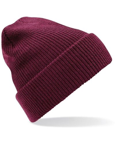 BEECHFIELD® Heritage Premium Plain Winter Beanie Hat - Red