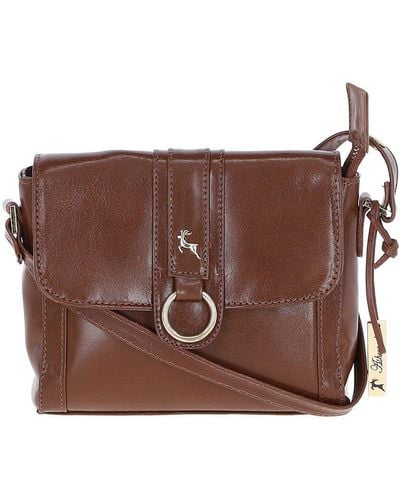 Ashwood Leather Vegetable Tanned Leather Cross Body Bag - Brown