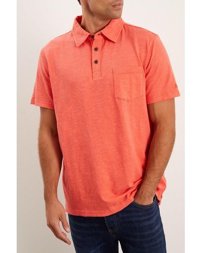 Mantaray Vintage Slub Polo - Orange