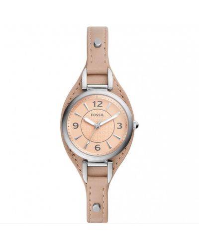 Fossil Carlie Stainless Steel Fashion Analogue Quartz Watch - Es5213 - Natural