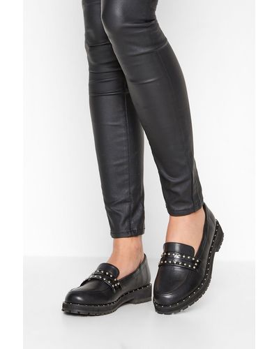 Long Tall Sally Stud Loafers - Black