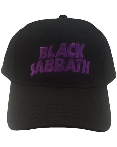 Black Sabbath Classic Wavy Band Logo Strapback Baseball Cap - Black