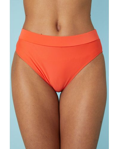 Gorgeous Mid Waist High Leg Bikini Bottom - Orange