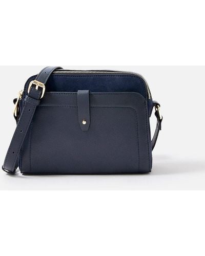 Accessorize 'sarah' Zip Cross-body Bag - Blue