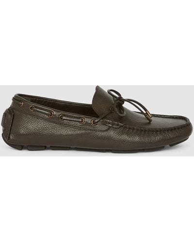 MAINE Vale Milled Leather Driving Shoe - Brown