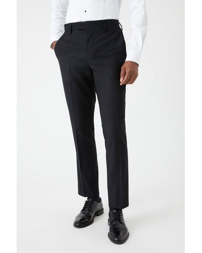 Burton Slim Fit Black Tuxedo Suit Trousers