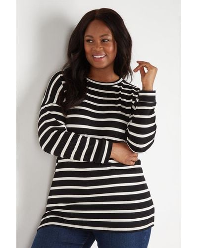 Wallis Curve Stripe Sweatshirt - Black