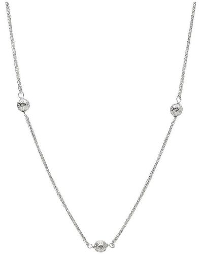 Pure Luxuries Gift Packaged 'arya' 925 Silver & Cubic Zirconia Ball Necklace - Metallic