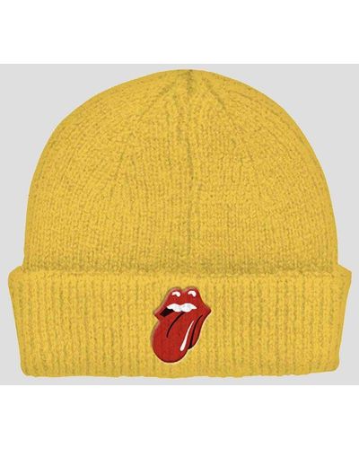 The Rolling Stones 72 Tongue Beanie Hat - Yellow