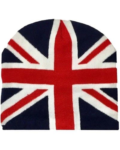 Universal Textiles Great Britain Union Jack Flag Winter Beanie Hat - Red