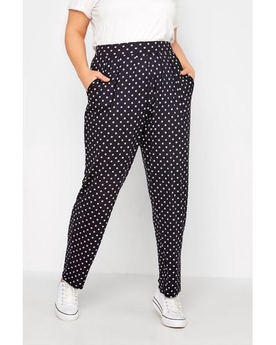 Yours Printed Trousers - Black