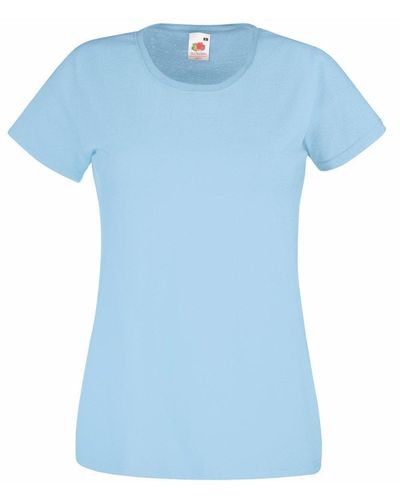 Fruit Of The Loom Lady-fit Valueweight Short Sleeve T-shirt Set Of 5 - Blue