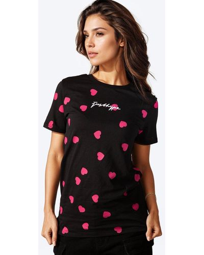 Hype Black Scatter Heart Scribble T-shirt