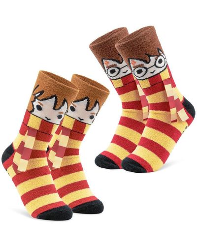 Harry Potter 3d Fluffy Socks Pack Of 2 - Orange
