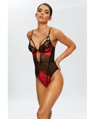 Ann Summers Rouge Noir Crotchless Body - Red