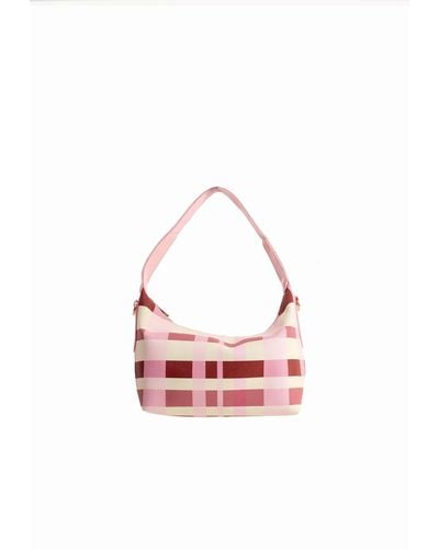 My Accessories London Slouchy Check Shoulder Bag - Pink