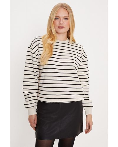 Oasis Stripe Boxy Sweatshirt - Grey