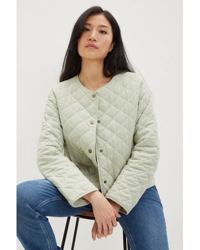 Dorothy Perkins Sage Quilted Jacket - Green