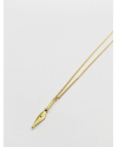 SVNX Gold Drop Down Arrow Necklace - Natural