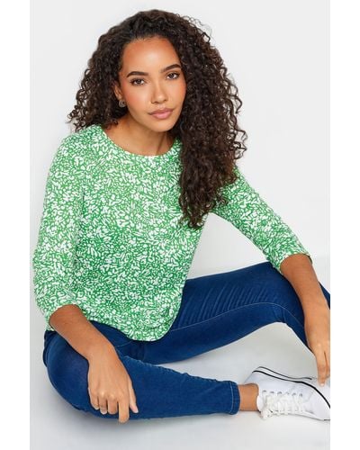 M&CO. Abstract Print Crew Neck Top - Green