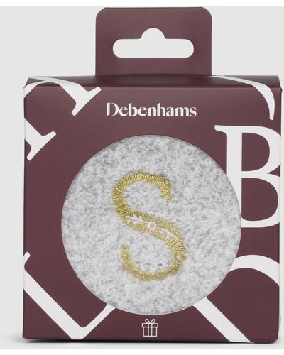DEBENHAMS Monogram Sock - S - Grey