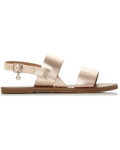 Dune Wide Fit 'lowwpez' Leather Sandal - White