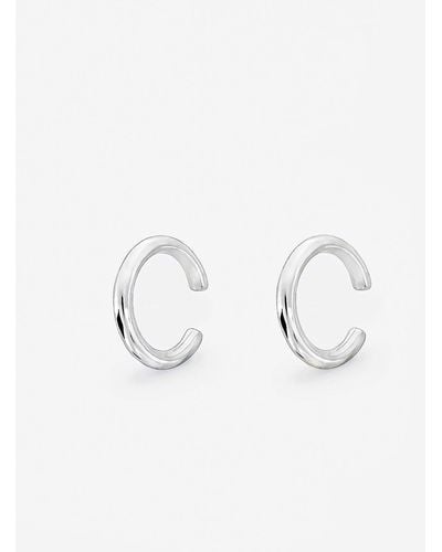 MUCHV Silver Thick Conch Ear Cuffs - Natural