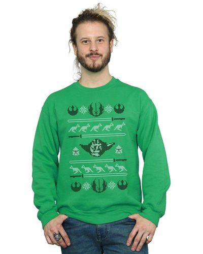 Star Wars Yoda Christmas Tauntauns Sweatshirt - Green