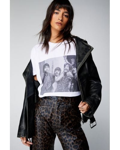 Nasty Gal The Beatles Graphic Short Sleeve Graphic T-shirt - Grey