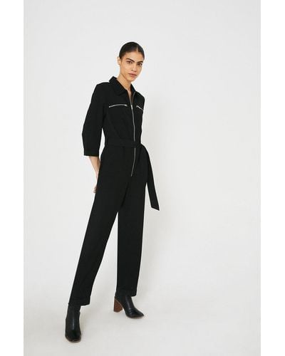 Warehouse Relaxed Utility Jumpsuit - Black