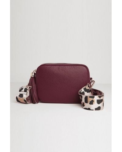 Betsy & Floss 'verona' Crossbody Tassel Bag With Leopard Strap - Red